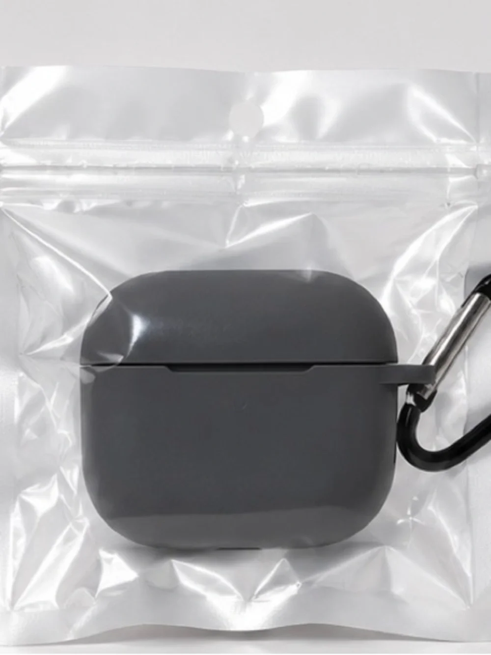 Gray- Silicone AirPods Pro Case with Carabiner
